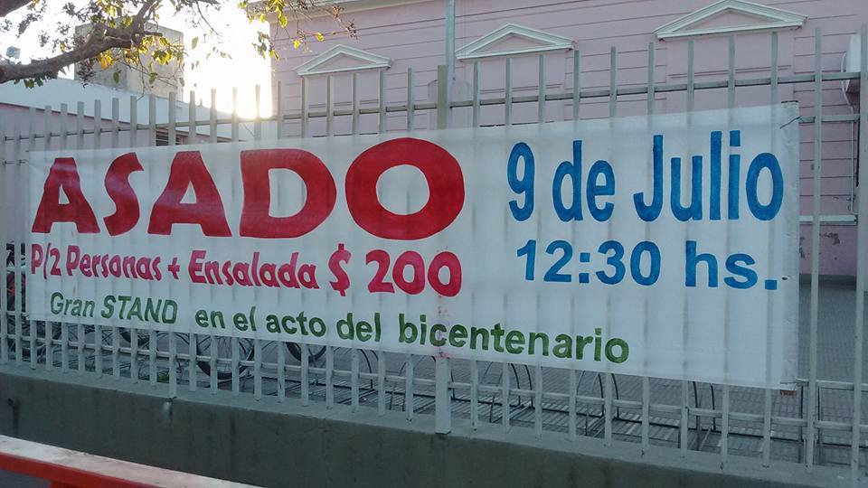 La José María Paz participará de la fiesta del Bicentenario con un Almuerzo Criollo y venta de asado