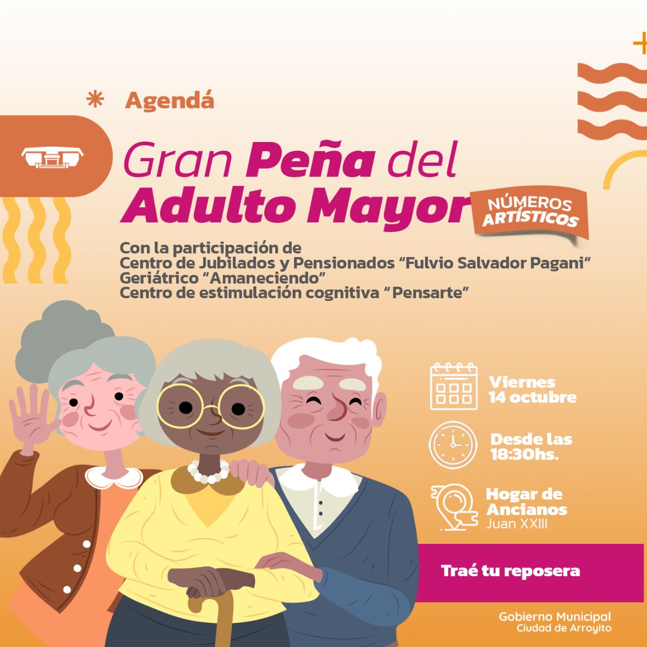 Arroyito: Gran peña del Adulto Mayor